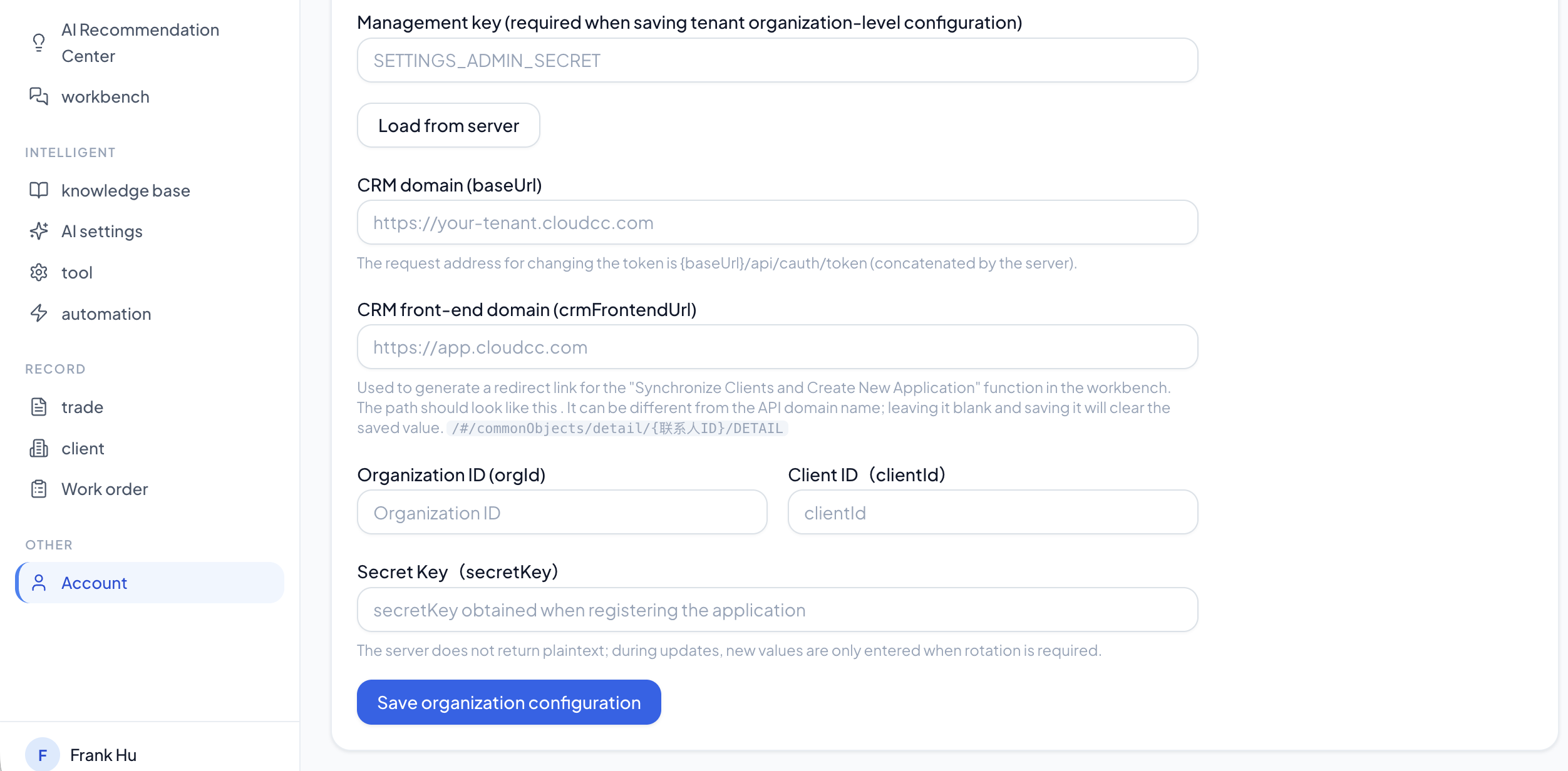 CRM Quick Actions